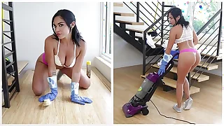 BANGBROS - Hot Latina Maid Selena Santana Polishes Bruno Dickemz's Knob